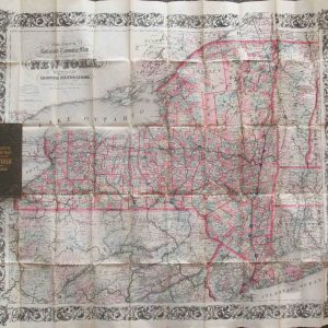 Colton's Railroad & Township Map of the State of New York with Parts of the Adjoining States & Canada 1884