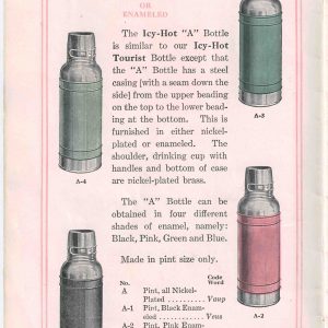 Icy-Hot Products - Bottles, Jars, Carafes, Luncheon Cases - Catalog No. 32
