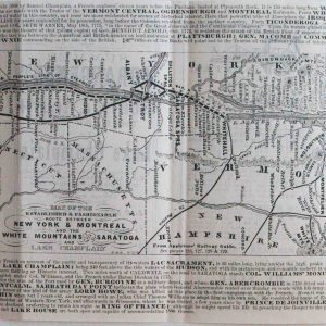 1864 Summer Arrangement of the North & South Through Line (Map of the Established & Fashionable Route Between New York and Montreal)